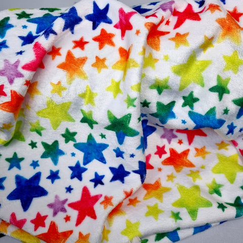 Rainbow Stars Cuddle Fleece fabric
