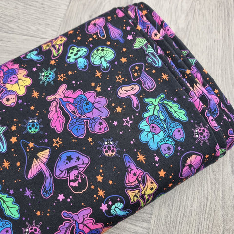 Neon Acorns heavyweight jersey fabrics - BlueMothFabrics