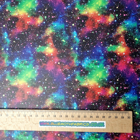 Galaxy Rainbow Faux leather / vinyl fabric. 40x66cm roll