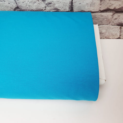 Aqua blue cotton lycra jersey fabric