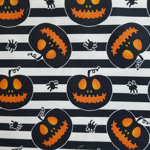 PRE-ORDER. Jack O Lantern Stripes fabric. By METER - BlueMothFabrics