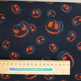Black pumpkins 100% cotton poplin fabric - BlueMothFabrics