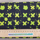Neon X sign jersey fabric - BlueMothFabrics