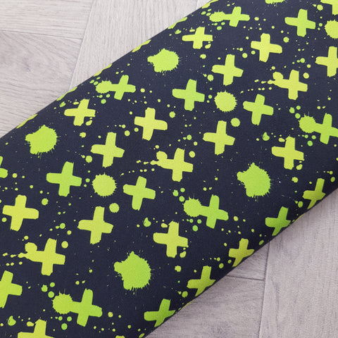 Neon X sign jersey fabric - BlueMothFabrics