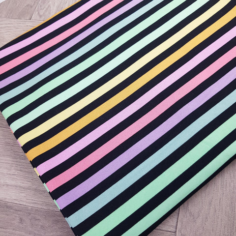 PRE-ORDER. Pastel Pumpkins Stripes coordinate fabric. By METER - BlueMothFabrics