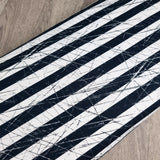 Black and white grunge stripe heavyweight jersey fabrics - BlueMothFabrics