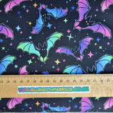 Neon Bats 100% cotton poplin fabric - BlueMothFabrics
