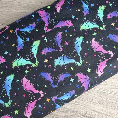 Neon Bats 100% cotton poplin fabric - BlueMothFabrics