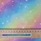 Pastel Rainbow Galaxy print 100% quilting cotton fabric - BlueMothFabrics
