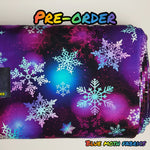 PRE-ORDER. Purple Snowflakes fabric. By METER