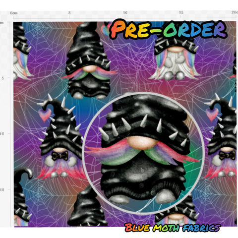 PRE-ORDER. Punk Gnomes rainbow fabric. By METER