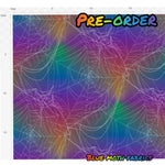 PRE-ORDER. Rainbow cobwebs fabric. By METER