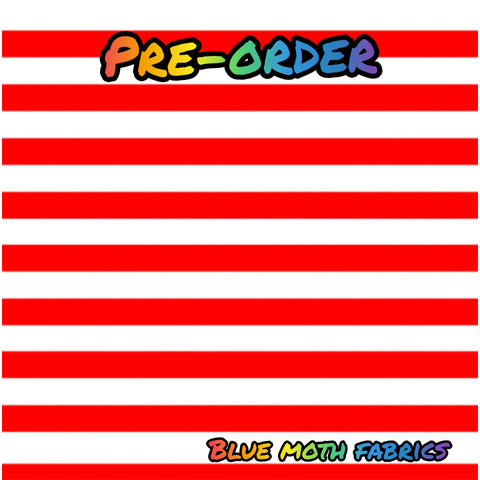 PRE-ORDER. 2cm Red and white stripes fabric. By METER