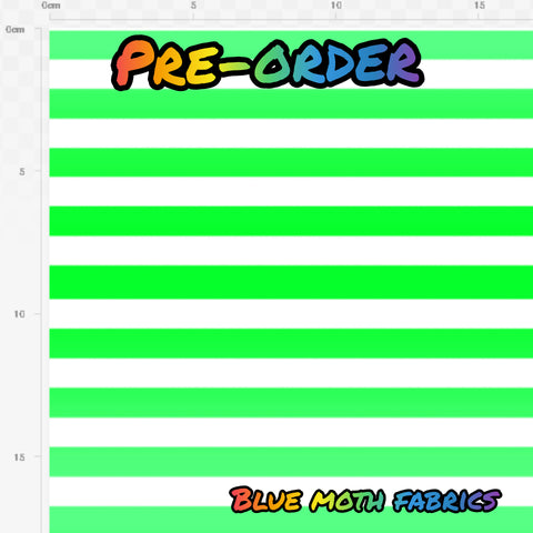 PRE-ORDER. Green and white stripes fabric. By METER