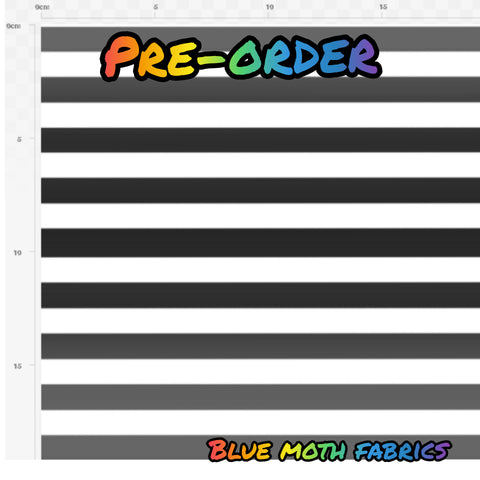 PRE-ORDER. Grey and white stripes fabric. By METER