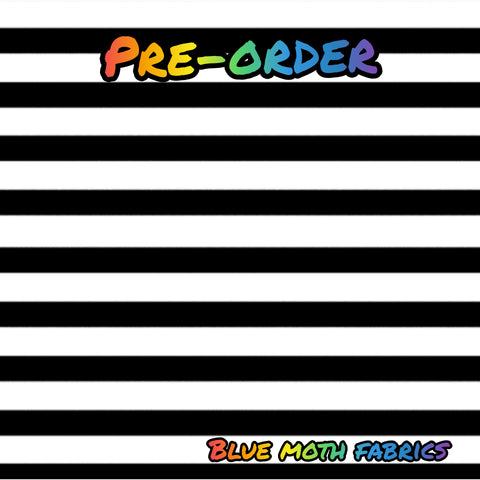 PRE-ORDER. 2cm Black and white stripes fabric. By METER