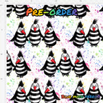 PRE-ORDER. Punk Penguins pastel fabric. By METER - BlueMothFabrics
