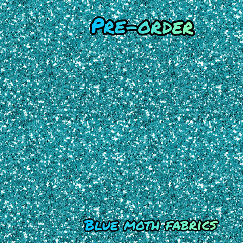 PRE-ORDER. Turquoise glitter effect fabric. By METER