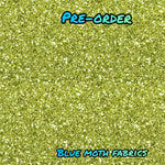 PRE-ORDER. Green glitter effect fabric. By METER - BlueMothFabrics