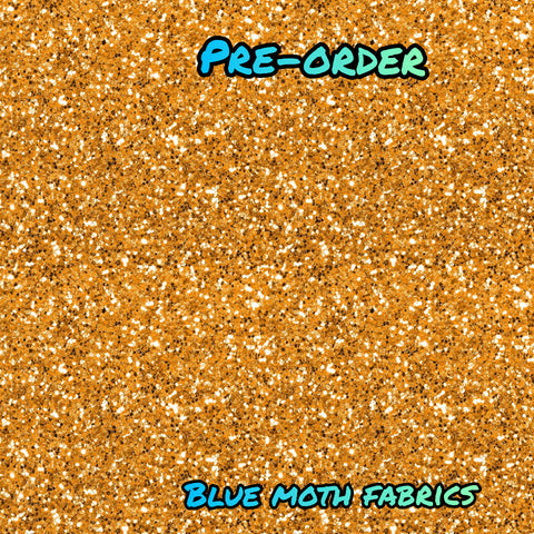 PRE-ORDER. Orange glitter effect fabric. By METER