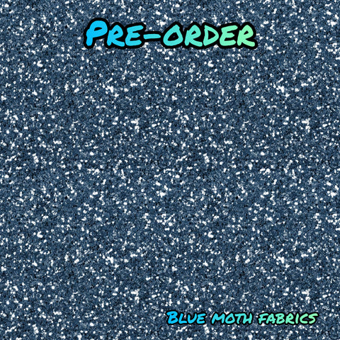 PRE-ORDER. Navy glitter effect fabric. By METER