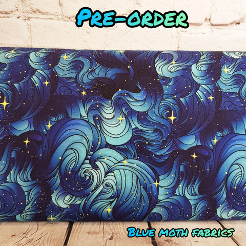 PRE-ORDER. Blue waves fabric. By METER