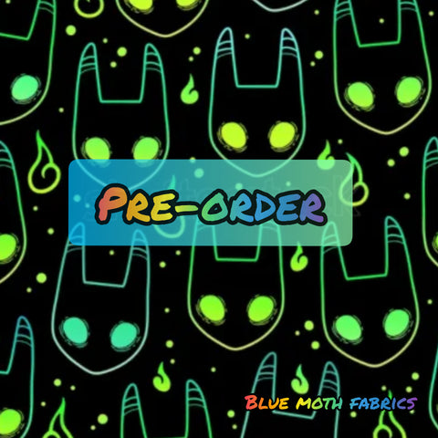 PRE-ORDER. Creepy neon heads fabric. By METER