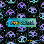 PRE-ORDER. Violet kittens fabric. By METER - BlueMothFabrics
