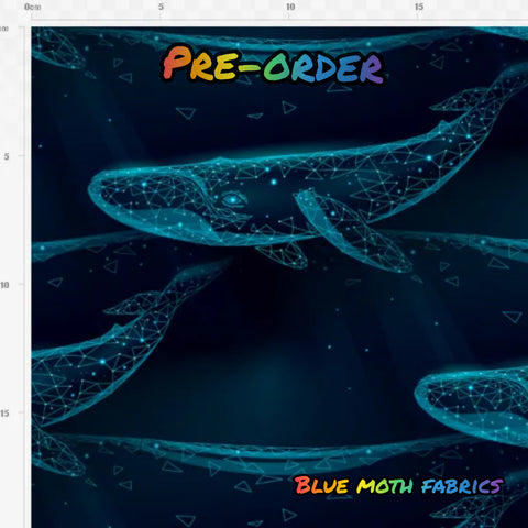 PRE-ORDER. Whales fabric. By METER - BlueMothFabrics