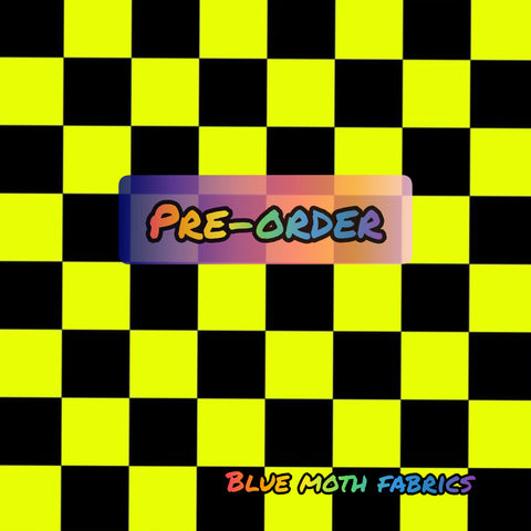 PRE-ORDER. Checker board yellow fabric. By METER - BlueMothFabrics