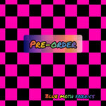 PRE-ORDER. Checker board pink fabric. By METER - BlueMothFabrics
