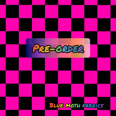PRE-ORDER. Checker board pink fabric. By METER - BlueMothFabrics