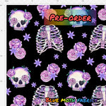 PRE-ORDER. Floral skeleton fabric. By METER - BlueMothFabrics