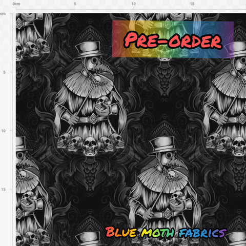 PRE-ORDER. Plague doctor fabric. By METER - BlueMothFabrics