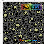 PRE-ORDER. Leopard skull fabric. By METER - BlueMothFabrics