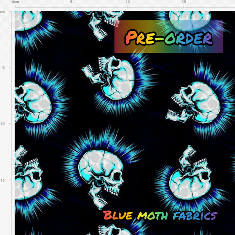 PRE-ORDER. Blue Punk fabric. By METER - BlueMothFabrics