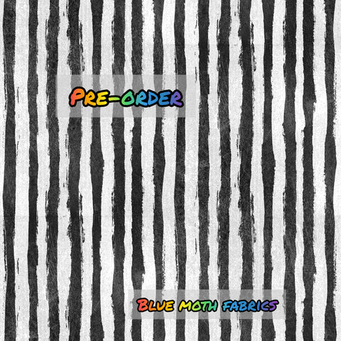 PRE-ORDER. Grey stripe coord fabric. By METER - BlueMothFabrics