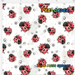 PRE-ORDER. Ladybird white fabric. By METER - BlueMothFabrics