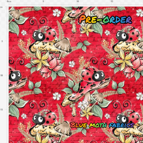PRE-ORDER. Ladybird red fabric. By METER - BlueMothFabrics