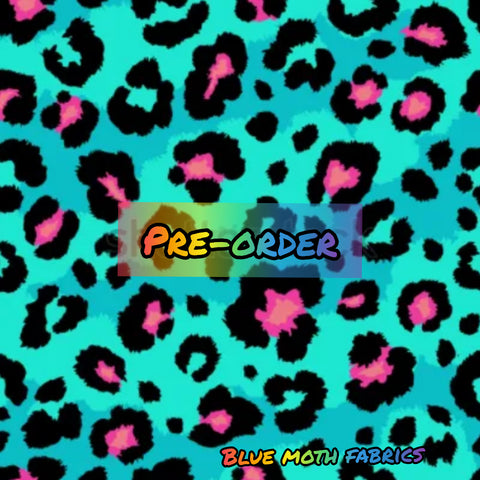 PRE-ORDER. Blue leopard fabric. By METER - BlueMothFabrics