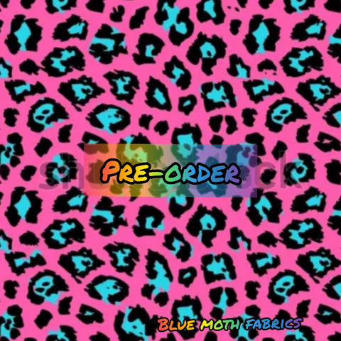 PRE-ORDER. Pink leopard fabric. By METER - BlueMothFabrics