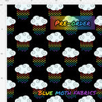 PRE-ORDER. Rainbow Rain fabric. By METER - BlueMothFabrics