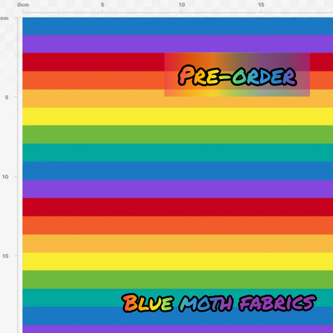 PRE-ORDER. Classic rainbow stripes fabric. By METER - BlueMothFabrics