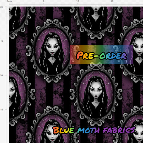 PRE-ORDER. Gothic Goddess fabric. By METER - BlueMothFabrics