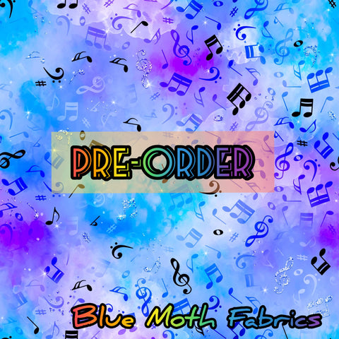 PRE-ORDER. Music Blue fabric. By METER - BlueMothFabrics