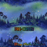 PRE-ORDER. Blue trees fabric. By METER - BlueMothFabrics