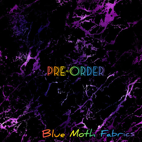 PRE-ORDER. Marble galaxy purple fabric. By METER - BlueMothFabrics