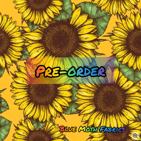 PRE-ORDER. Sunflowers 2 fabric. By METER - BlueMothFabrics