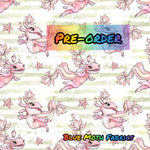 PRE-ORDER. Axolotl 2 fabric. By METER - BlueMothFabrics