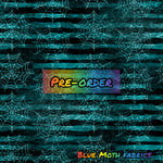 PRE-ORDER. Turquoise spider web stripe fabric. By METER - BlueMothFabrics